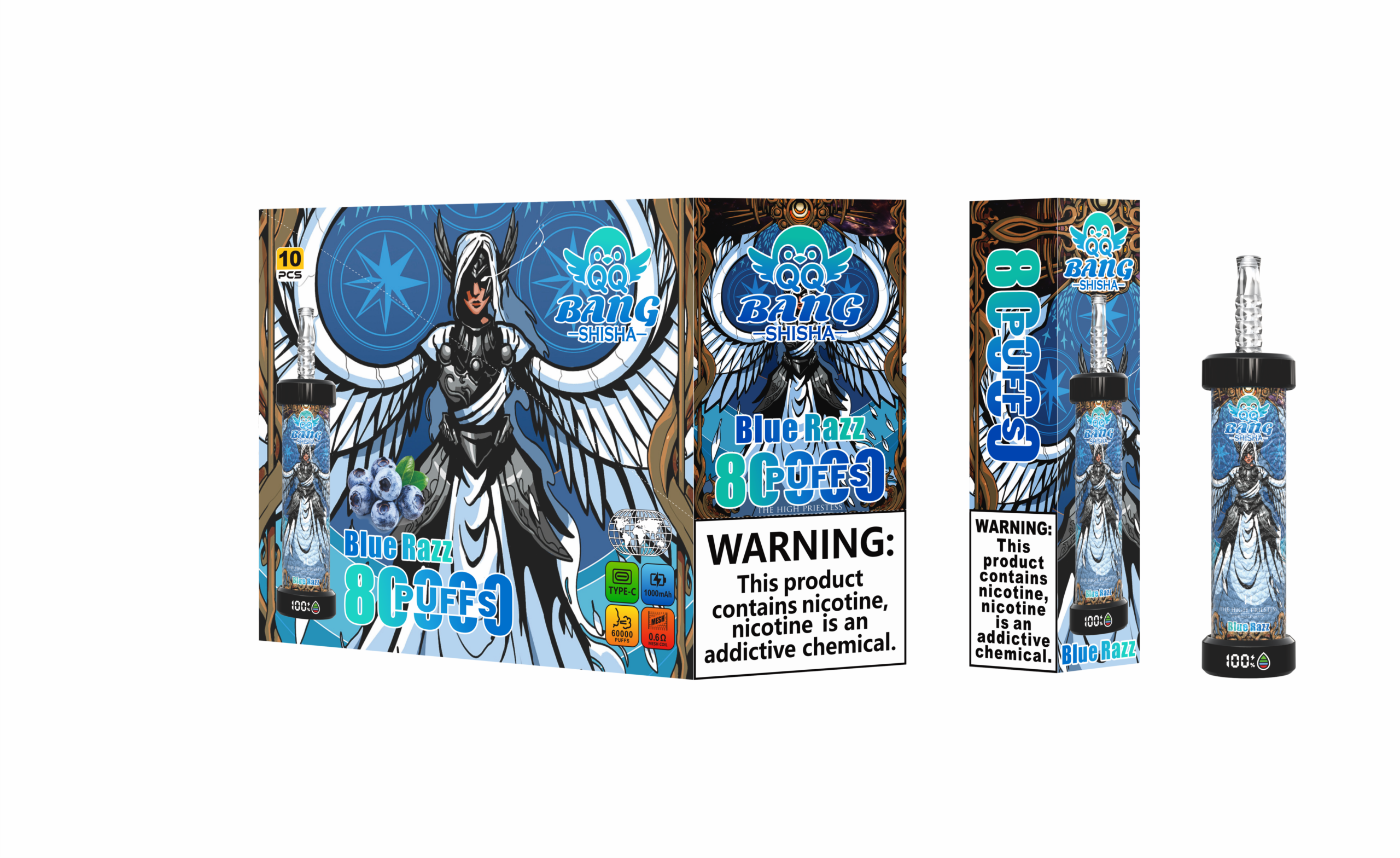 QQ BANG SHISHA 80K Blue Razz