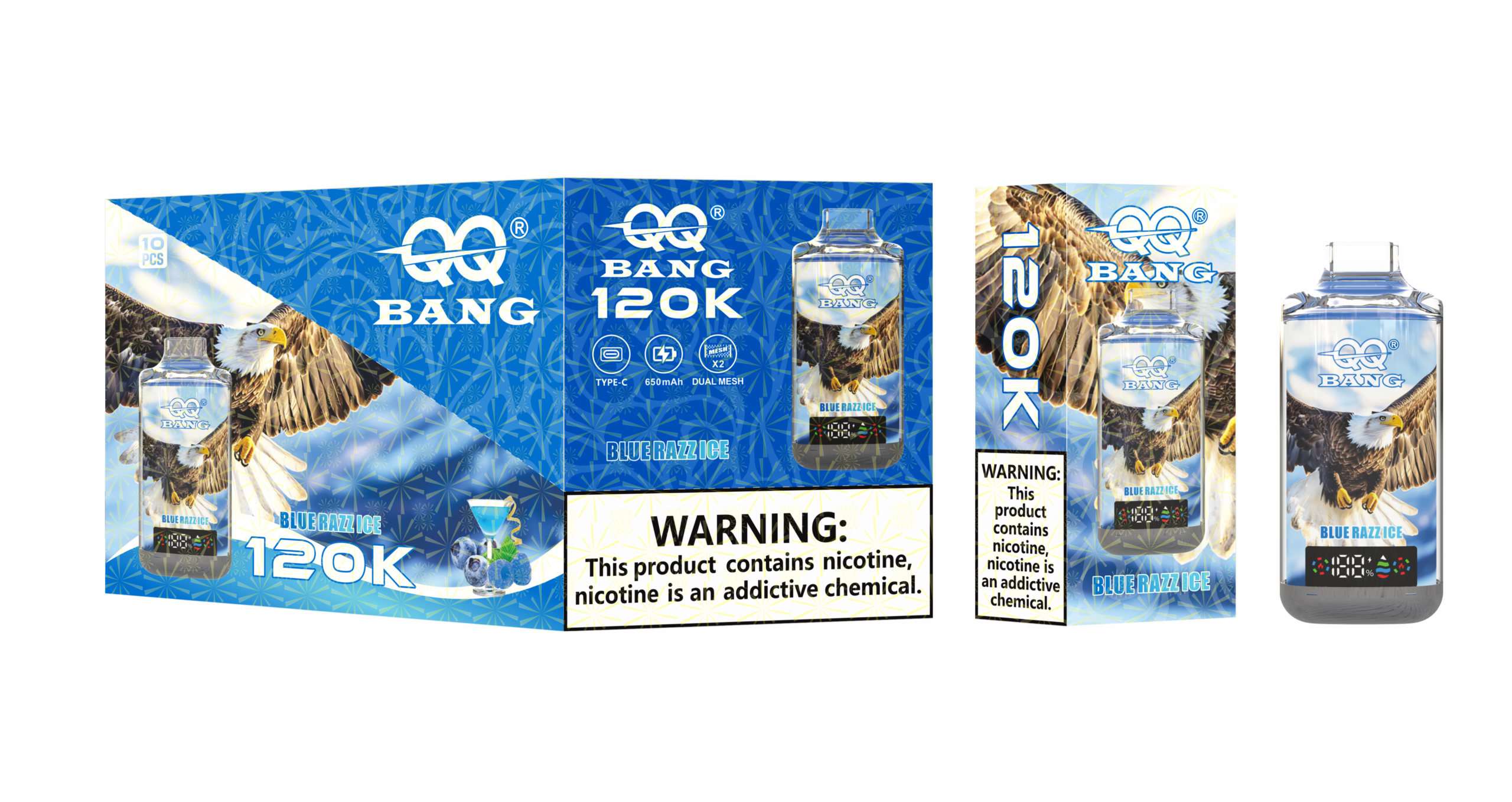 QQ BANG 120K Blue Razz Ice
