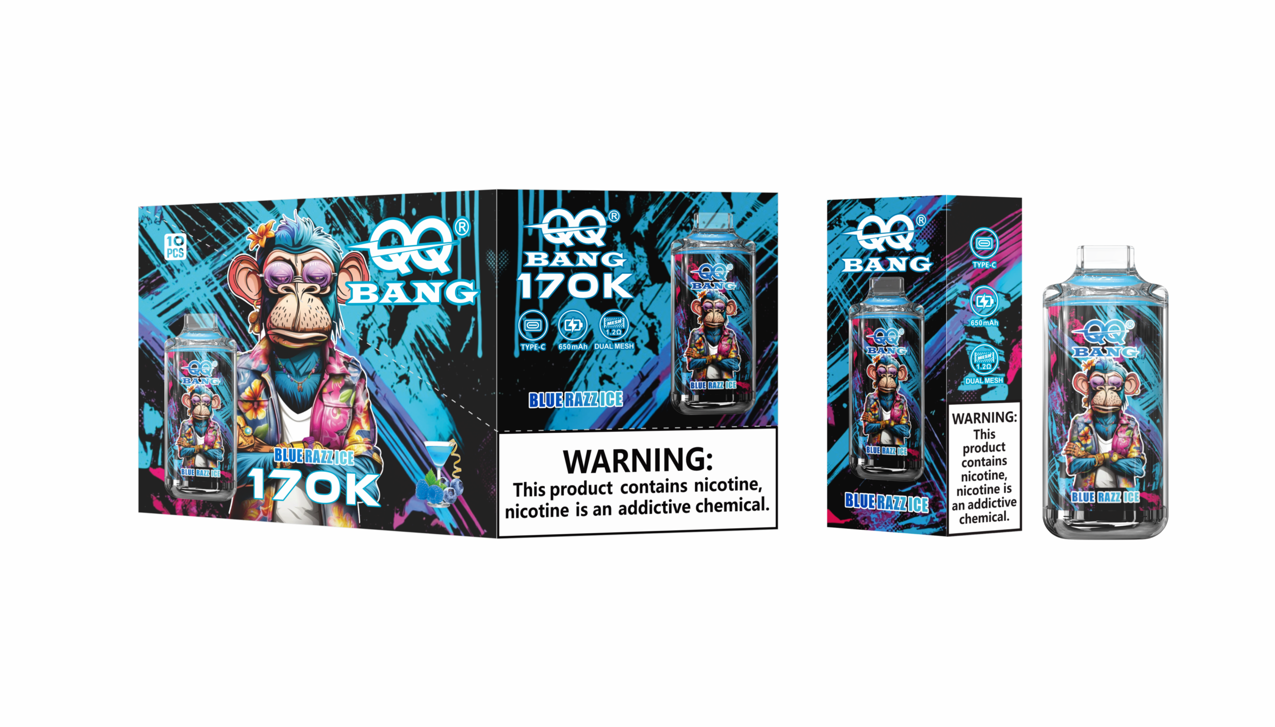 QQ BANG 170K Blue Razz Ice