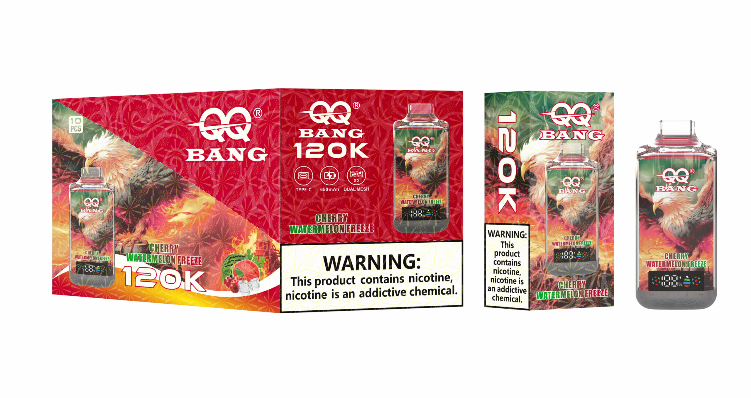 QQ BANG 120K Cherry Watermelon Freeze