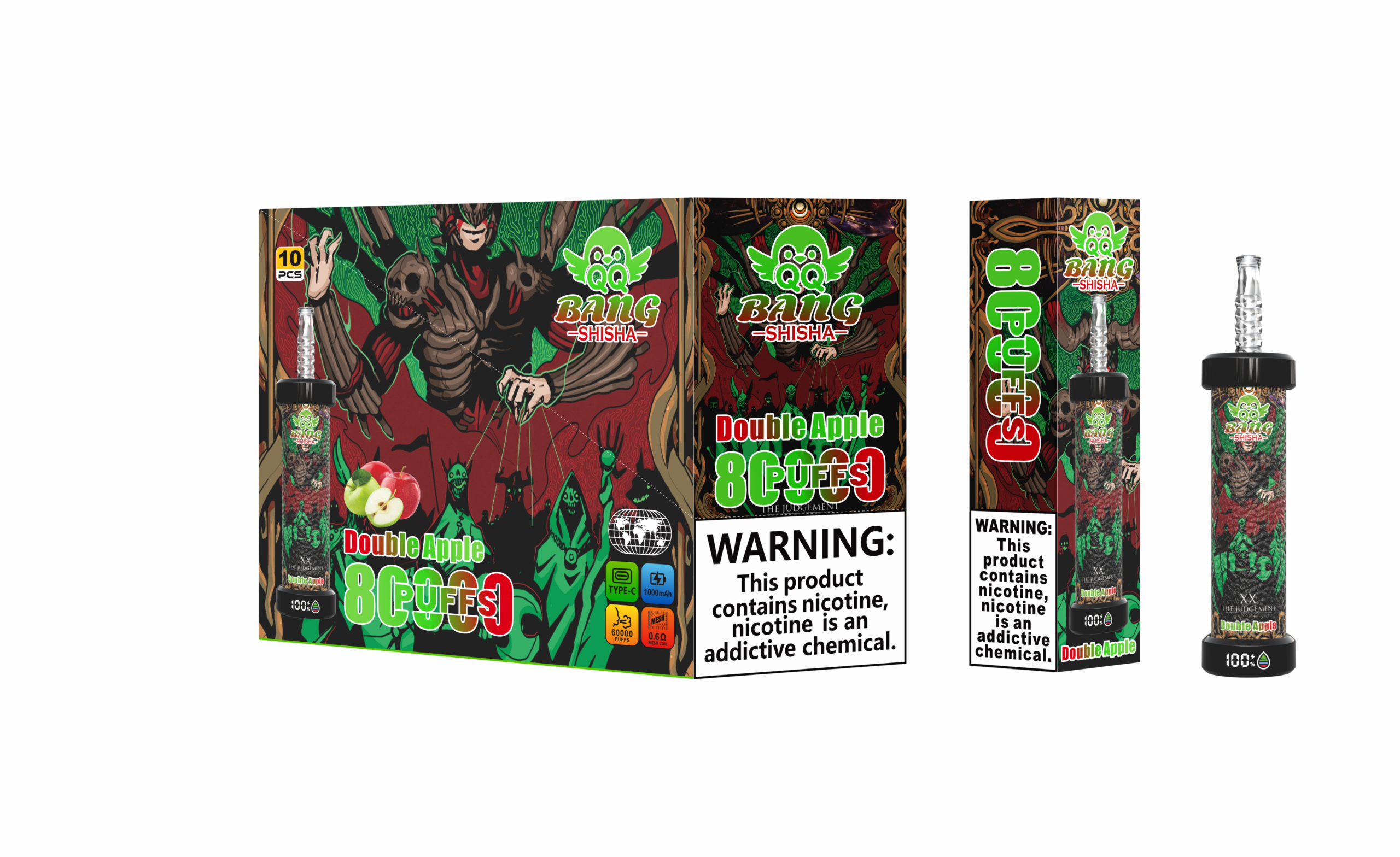 QQ BANG SHISHA 80K Double Apple