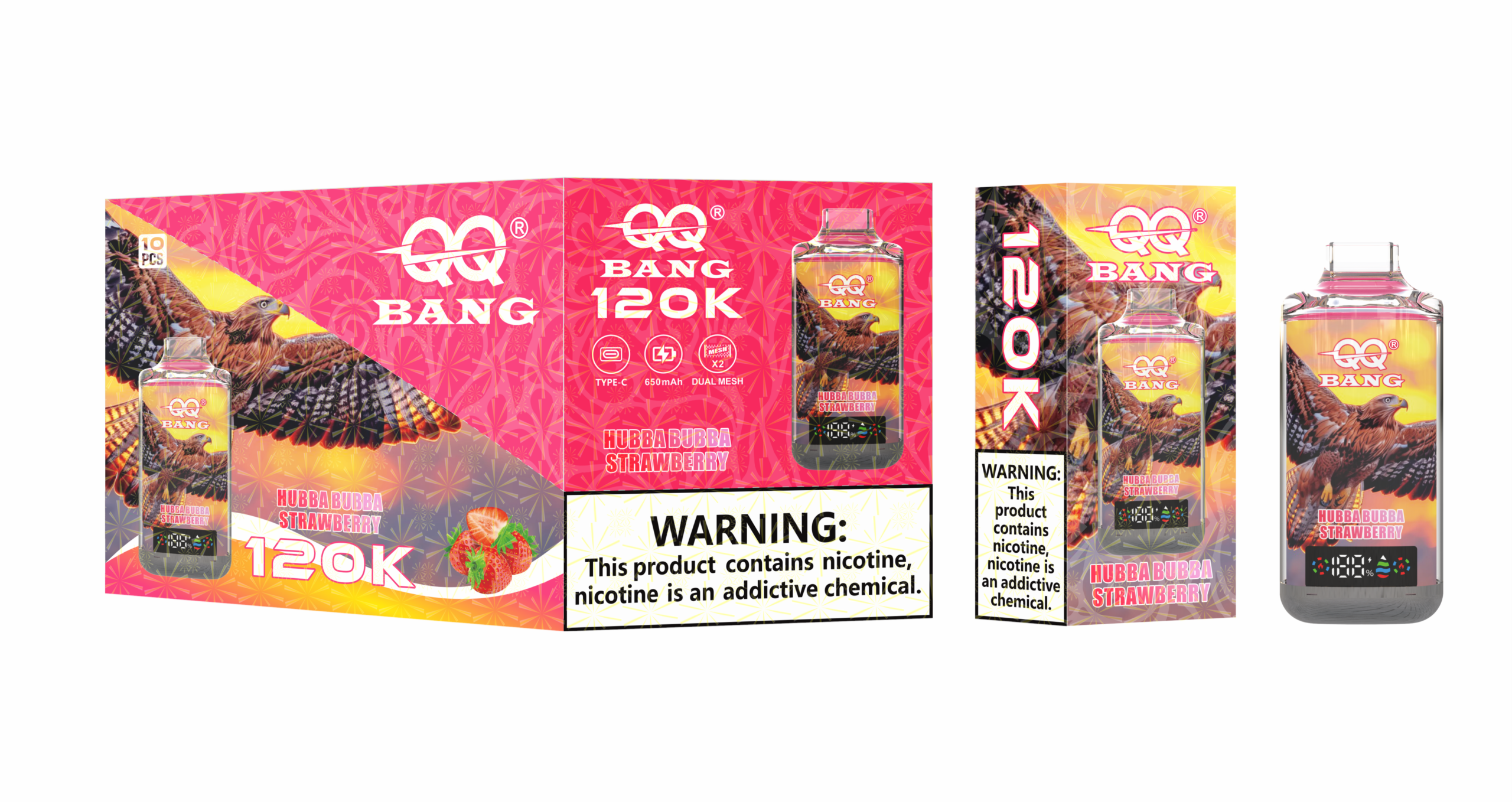 QQ BANG 120K Hubba Bubba Strawberry