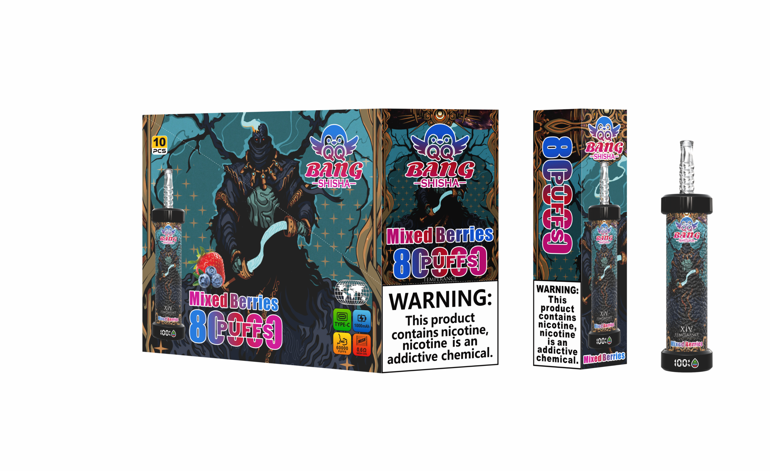 QQ BANG SHISHA 80K Mixed Berries