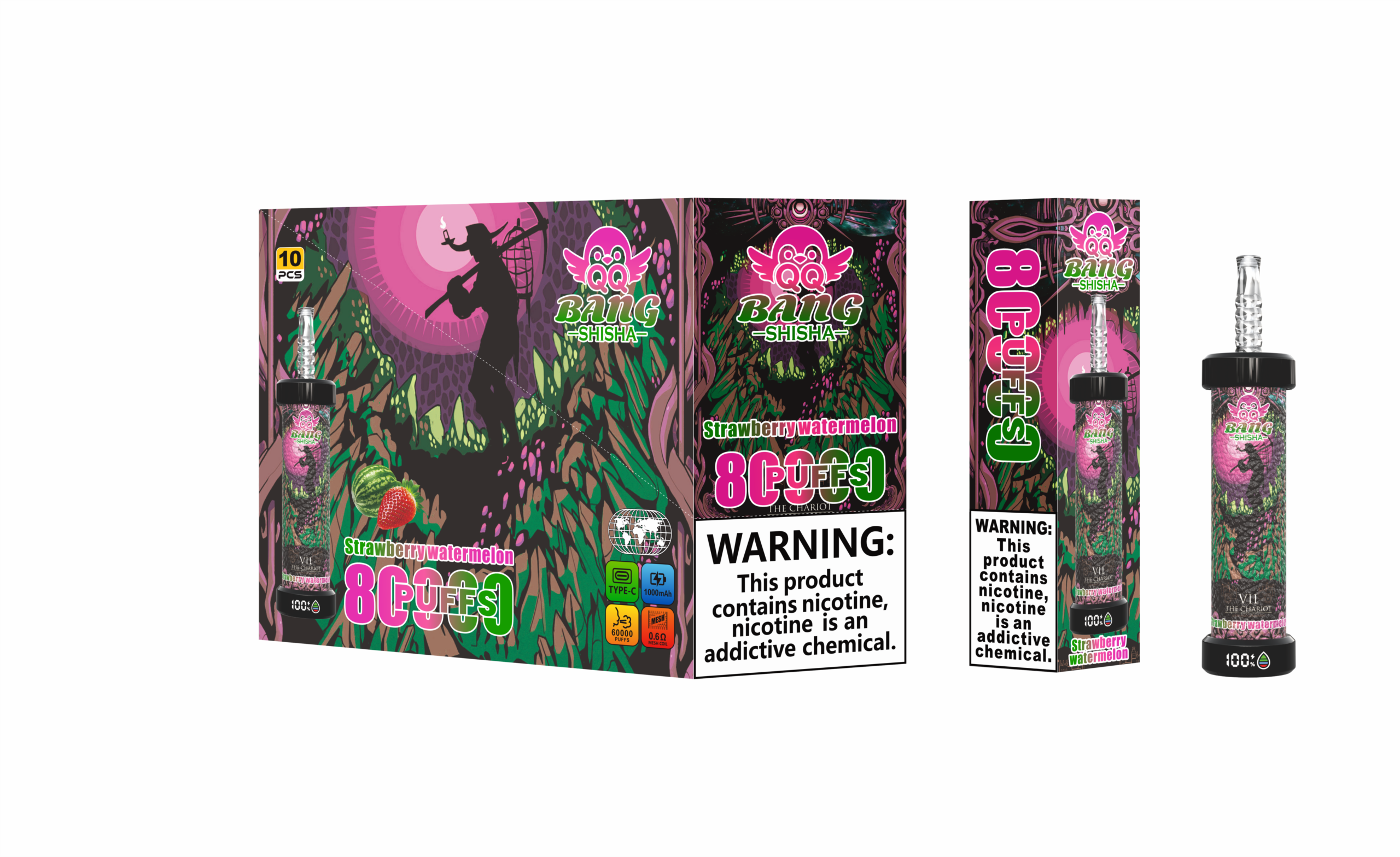 QQ BANG SHISHA 80K Strawberry Watermelon