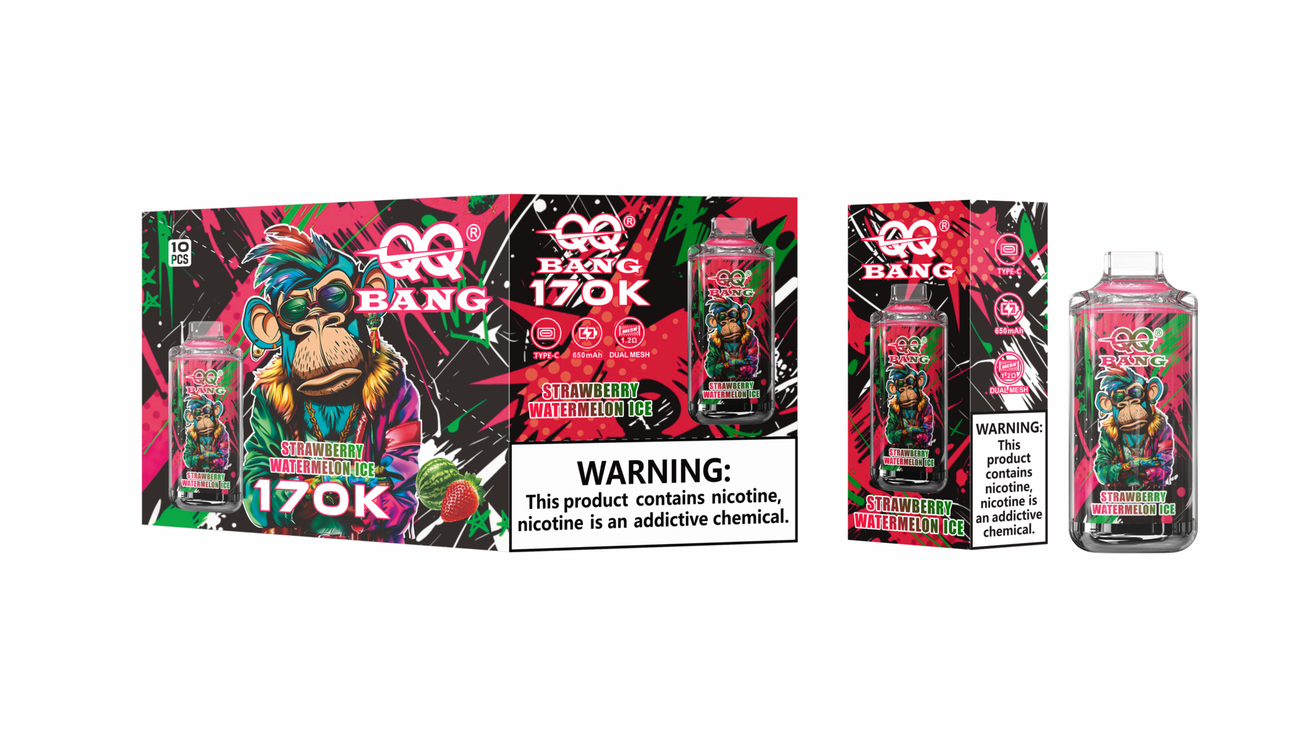 QQ BANG 170K Strawberry Watermelon Ice