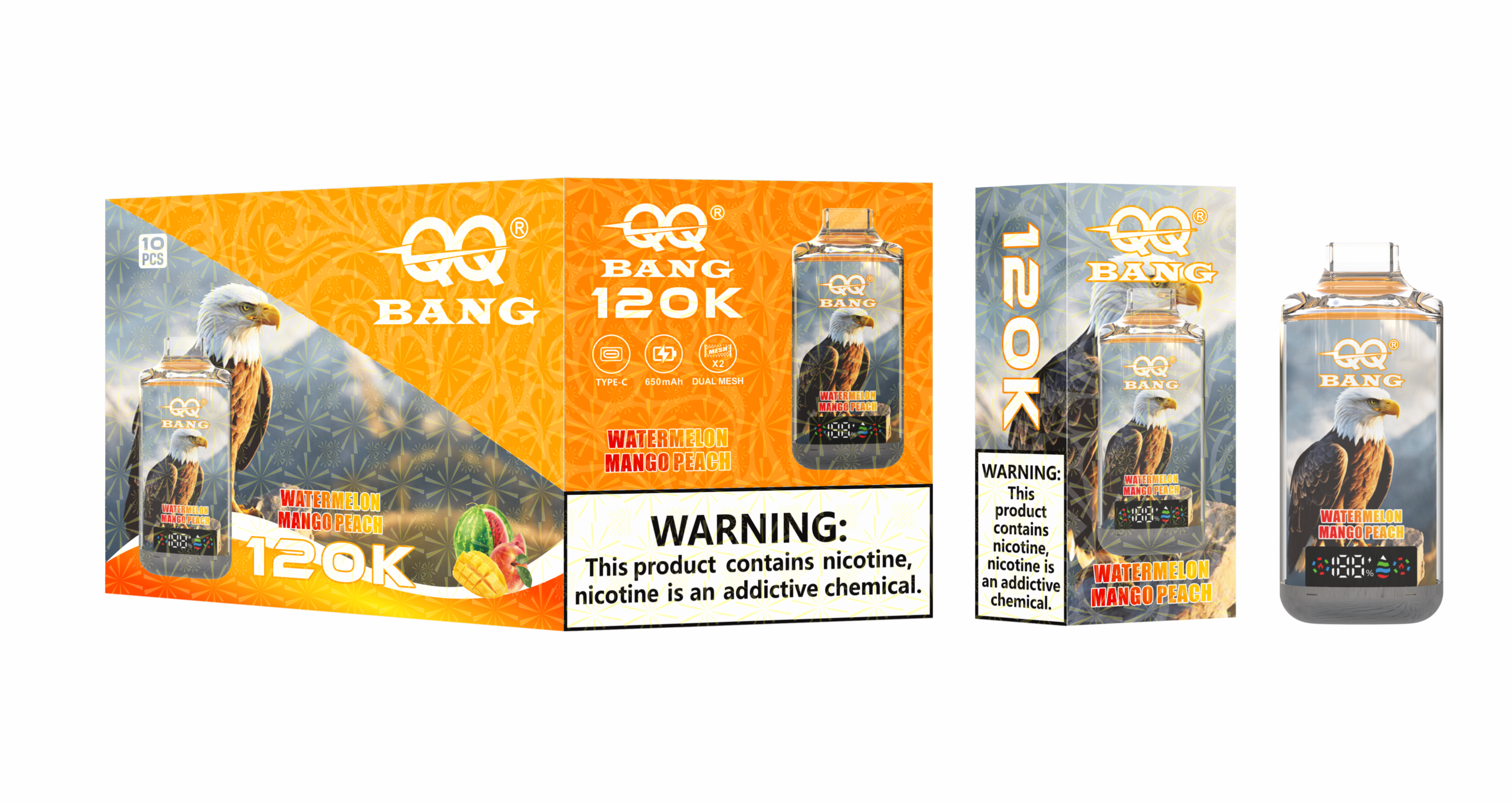 QQ BANG 120K Watermelon Mango Peach